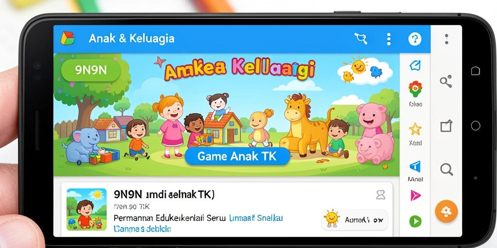 Antarmuka main game yang ceria dan menarik untuk anak-anak.