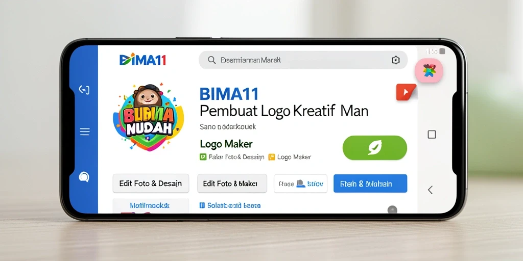 Tampilan antarmuka BIMA11 saat membuat logo yang menarik.