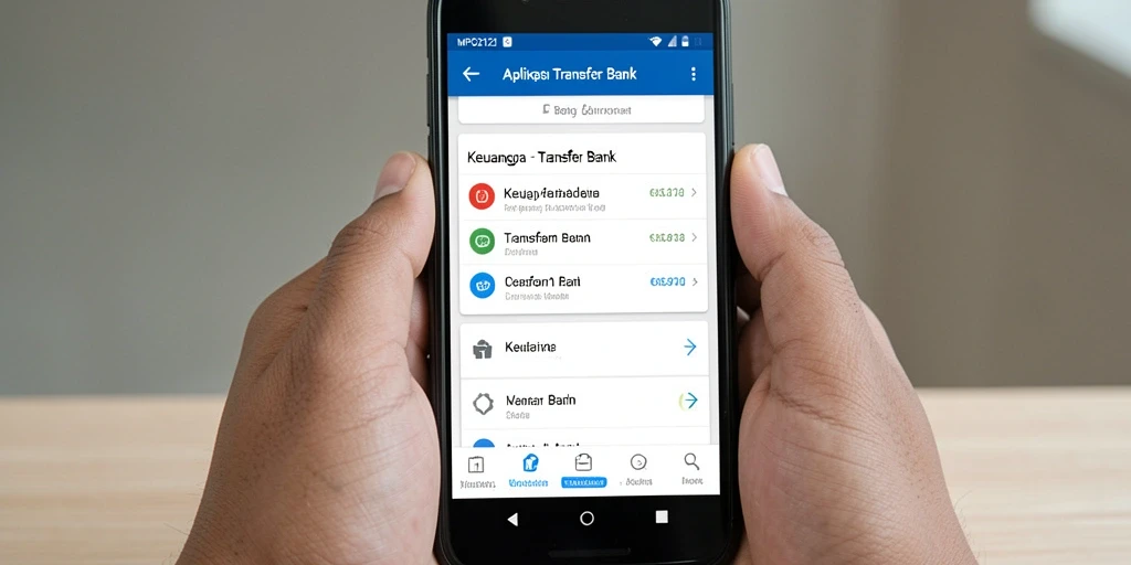 Antarmuka aplikasi MPO2121 yang sederhana dan efisien untuk Transfer Bank.