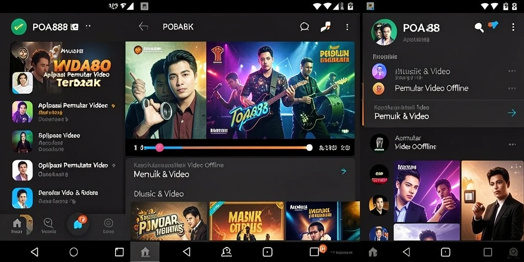 Screenshot POA88 menampilkan antarmuka Pemutar Video Offline yang menarik.