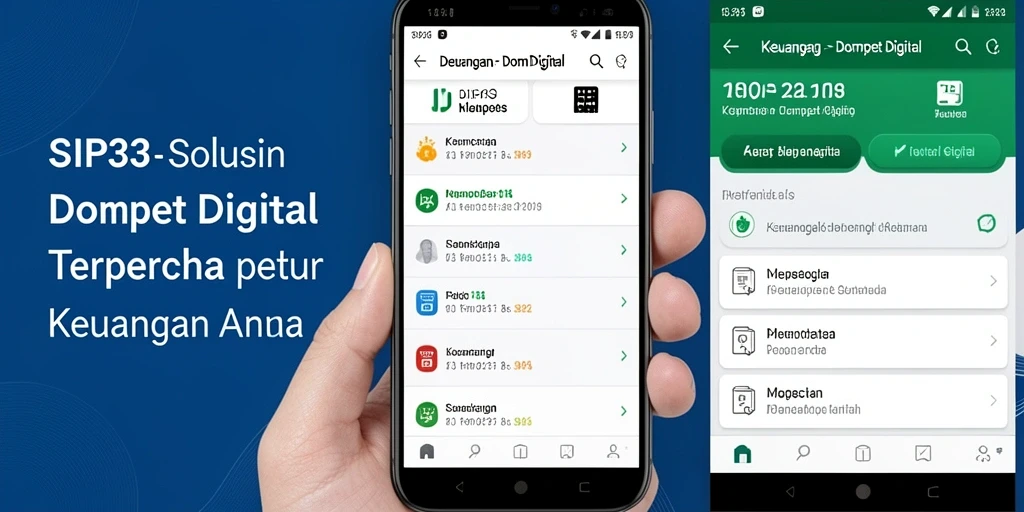 Tampilan antarmuka SIP33 yang modern dan fungsional untuk Dompet Digital.