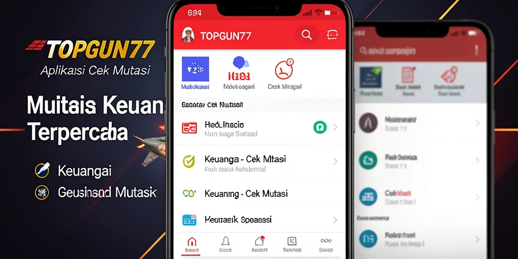 Tampilan antarmuka aplikasi Cek Mutasi TOPGUN77 yang modern dan fungsional.